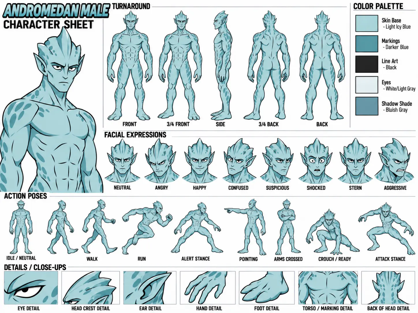 Adromedian Male character sheet 2